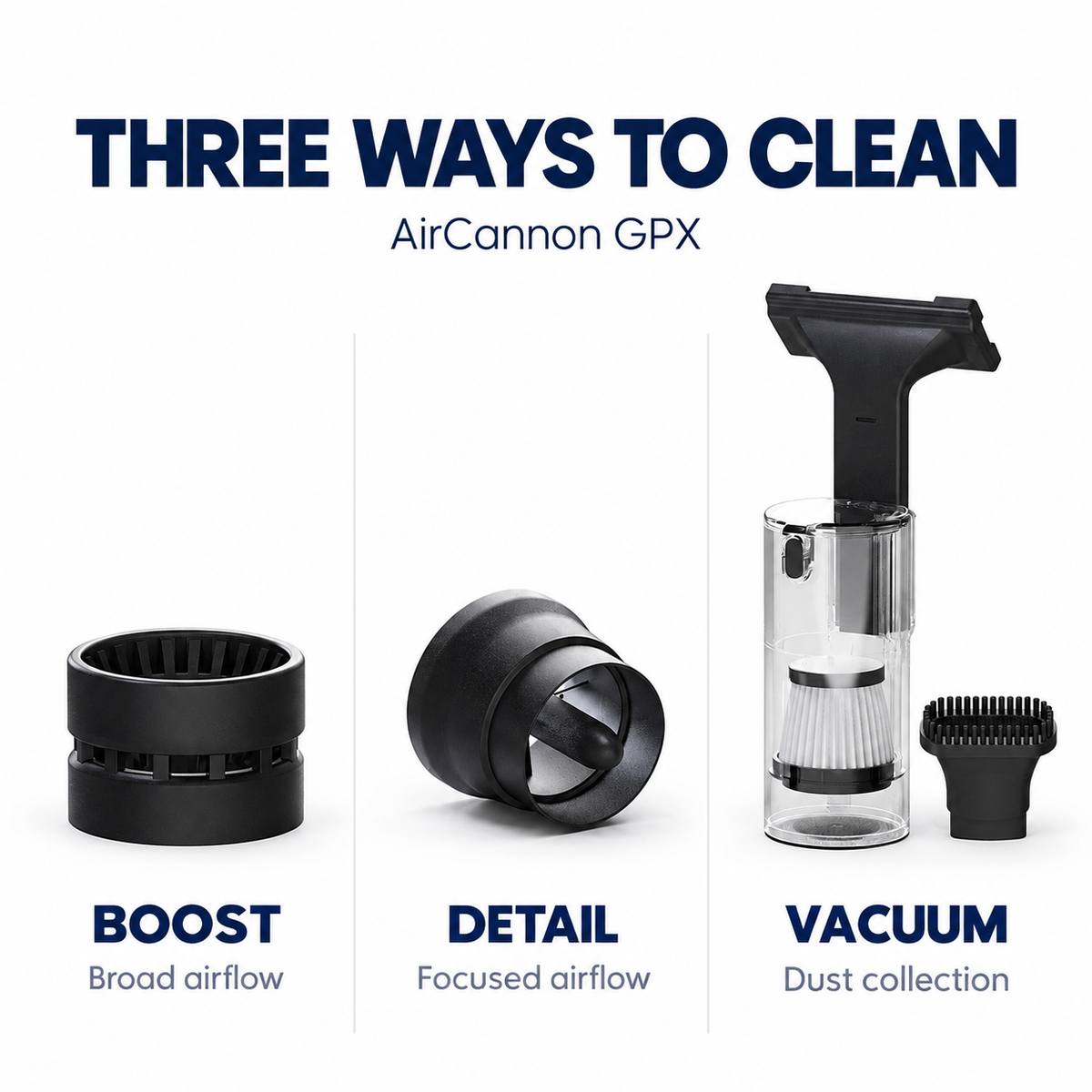 AirCannon GPX Boost, Detail and Vacuum nozzle functions