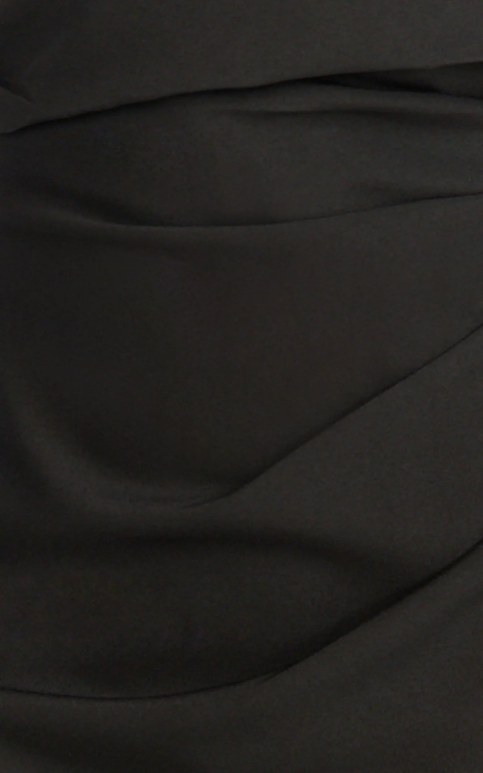 Pearce Maxi Dress - Gathered One Sleeve Bodycon Dress in Black