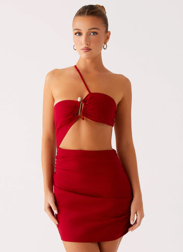 Gossip Mini Dress - Red