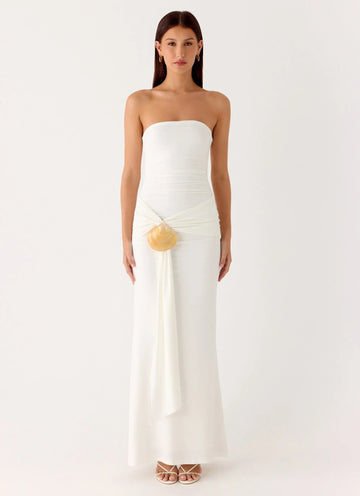 Party After Party Shell Maxi Dress - White